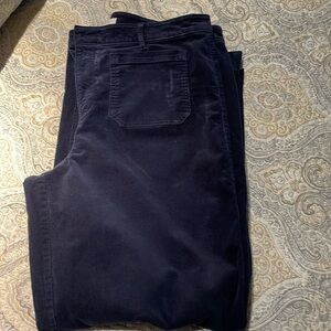 Loft Palmer Navy Wide Leg Corduroy Pants Size 14